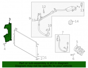 Left radiator deflector Hyundai Sonata 20- 1.6T, 2.5 broken mount