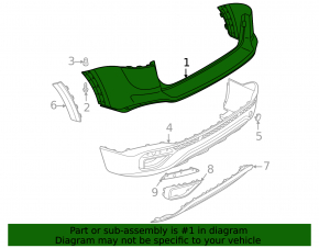 Rear bumper bare upper part VW Taos 22-25