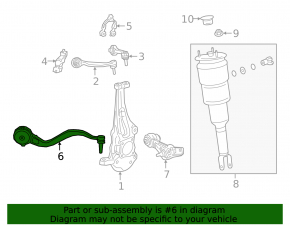 Lower control arm, front right, Lexus LS 18-23 RWD