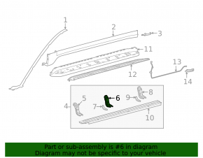 Lexus LX 22-26 center right step sill bracket