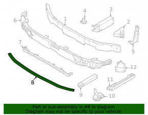 Lower front bumper reinforcement for BMW X1 U11 24-26 M Sport