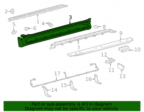 Right threshold Lexus GX460 10-23
