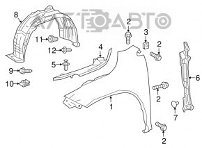 Front left wing Lexus RX350 RX450h 16-22