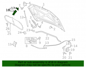 Hood seal on the hood left VW Passat b8 16-19 USA