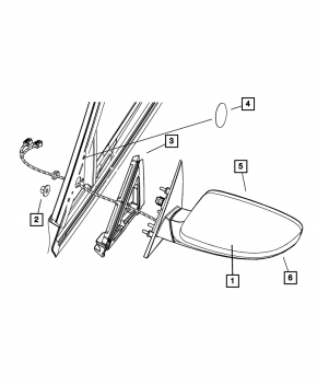 Side mirror right Chrysler 300 11- auto folding