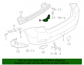 Rear bumper mount right Subaru Impreza 5d 17-23 broken latch