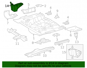 Right rear bumper guard for Lexus CT200h 14-17