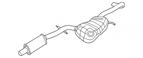 Exhaust pipe center section VW Beetle 12-14 2.5