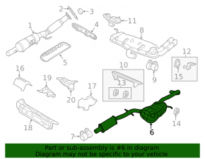 Exhaust pipe center section VW Beetle 12-14 2.5