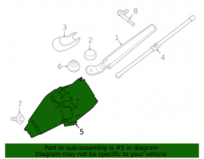 Windscreen wiper trapezoid with motor rear BMW X1 F48 16-22