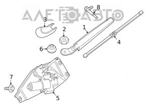 Rear wiper linkage with motor for BMW X2 F39 18-23