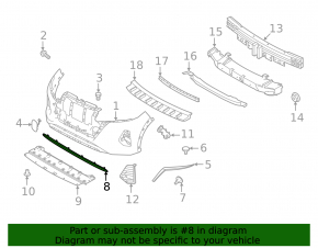 Lower front bumper molding for Nissan Kicks 2021-2025, chrome