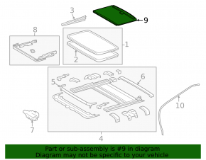 Sunroof assembly Toyota Avalon 13-18 beige curtain