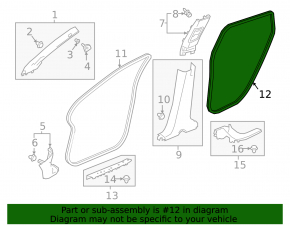 Door seal rear left Honda Clarity 18-21 usa