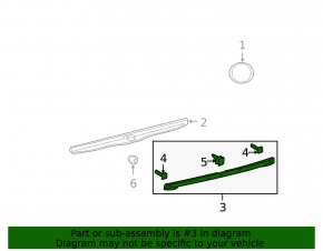 Lexus LX570 08-15 trunk lid molding