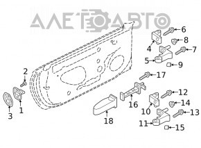 Door hinge upper front right Audi A5 F5 17-