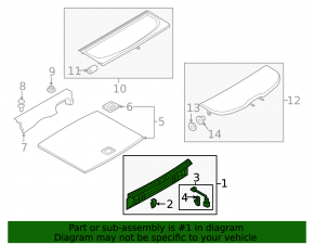 Audi Q3 8U 15-18 trunk opening trim, black, worn