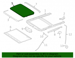 Sunroof glass Mercedes GLS-class X166 13-19
