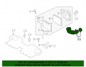 Air duct from filter left Infiniti Q50 16-20 3.0T