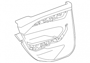 Door trim card rear right Cadillac CTS 14- leather black, scratch