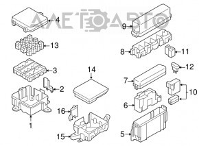 Fuse box housing underhood left Nissan Leaf 18-