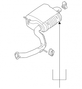 Rear muffler with barrel for Hyundai Santa FE 21-23 2.5T