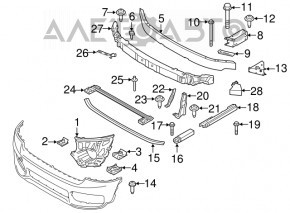 Right front bumper lower reinforcement fang BMW X2 F39 18-23 rear