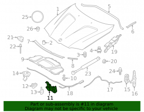 Hood lock left BMW X3 F25 11-17