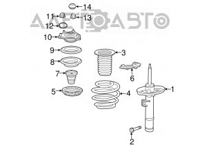 Shock absorber front right Honda Accord 18-22