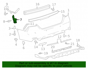 Lower left rear bumper mount for Toyota Camry v70 18-24