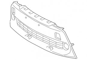 Lower grille of the front bumper Toyota Prius V 15-17 under fog lights