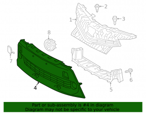 Lower grille of the front bumper Toyota Prius V 15-17 under fog lights