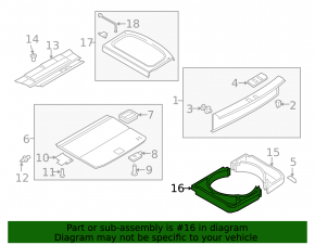 Trunk tray foam plastic left VW Tiguan 09-17