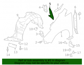 Inner left wing seal Nissan Leaf 18-