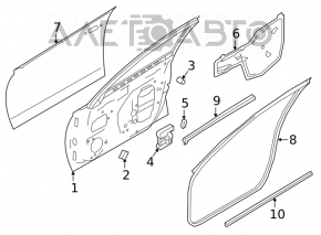 Bare front left door Nissan Altima 19-20