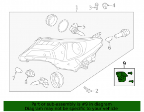 Right headlight lower outer mount Toyota Rav4 13-15