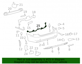 Wiring rear bumper Lexus LS460 LS600h 07-08 prerest, for parking sensors
