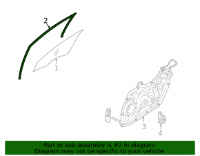 Glass seal front right Hyundai Elantra UD 11-16