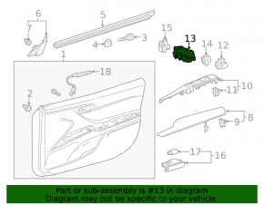 Front left window lift control Toyota Camry v70 18-24