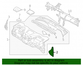 Front panel trim side right Hyundai Santa FE Sport 13-18 dark brown