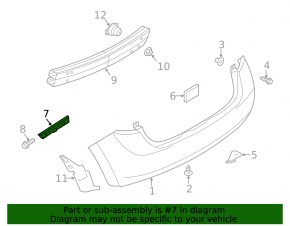 Rear bumper mount left Nissan Versa Note 13-19