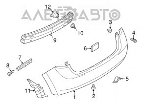 Rear bumper mount left Nissan Versa Note 13-19