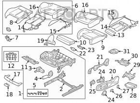 Right side passenger seat trim for Audi A4 B9 17-25, beige, scratches