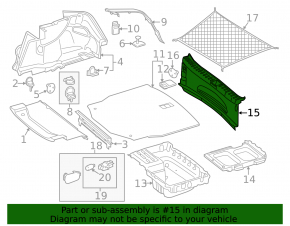 Mercedes C-class W205 15-21 trunk opening trim black, scratches