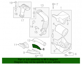 Air duct for air intake Lincoln MKC 15-