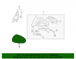 Left side mirror cover for Nissan Murano z51 09-14