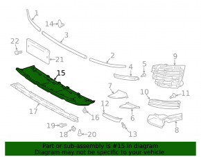 Front bumper central lip Land Rover Range Rover 18-21 rest