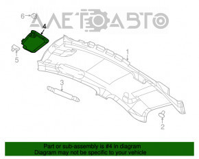 Right visor Fiat 500 12-19 gray, without hook