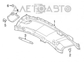 Right visor Fiat 500 12-19 gray, without hook