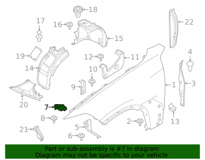 Upper front right wing bracket BMW X7 G07 19-